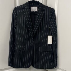 FRAME Black Blazer with White Stripes SIZE 6